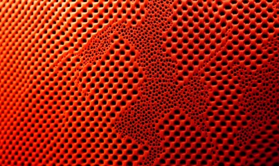 Obraz premium Abstract red textured surface with hexagonal pattern.