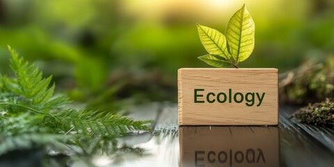 Ecology on wooden blocks