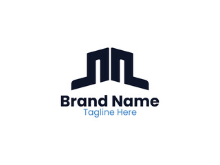Naklejka premium Flat design M logo design