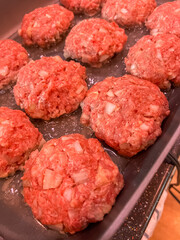 Homemade Raw Katleti Patties Ready for Cooking