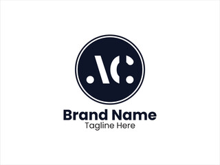 Flat design AC logo design