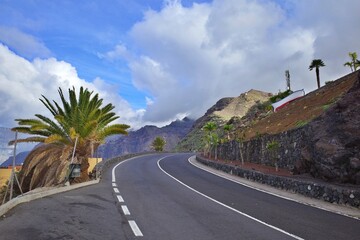 Rocky road above Puerto de Santiago, Tenerife, Spain
