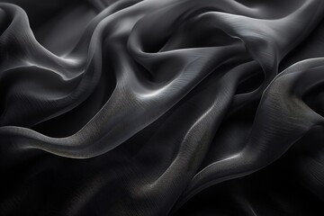 Obraz premium Smooth black background subtle gradients of charcoal and velvetlike textures offering a luxurious canvas for copy or design