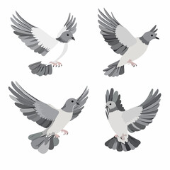 Obraz premium Elegant Flat Vector Dove Illustration for Professional Design Projects