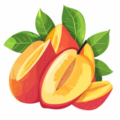 Fototapeta premium Vibrant Fresh Mango Banner Design with Bright Tropical Foliage