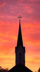 Obraz premium Church Steeple at Sunrise 