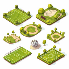 Professional Football Field Stadium for Sport Games Illustration