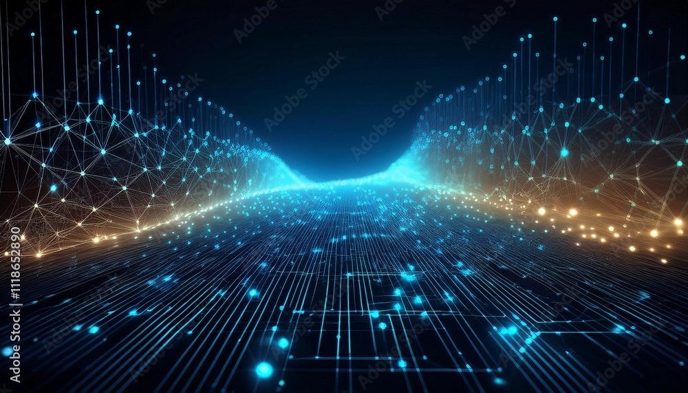 Aufkleber abstract digital background can be used for technological processes neural networks and ai