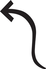 Simple, hand drawn arrow curves smoothly downwards and to the left, conveying a sense of direction or change in a casual, sketched aesthetic