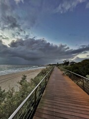 Fototapeta premium wooden bridge over the sea