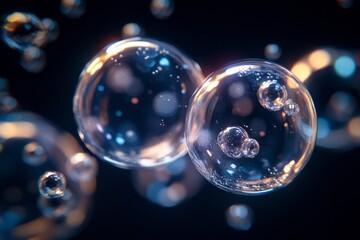 air bubbles under water, Generative AI