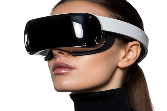 Woman wearing a virtual reality headset