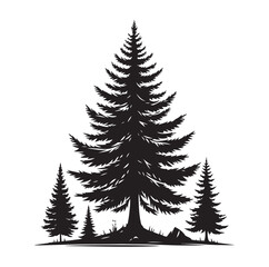 pine tree silhouette vector illustration