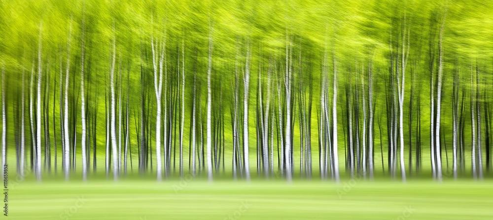 Poster tranquil forestinspired backdrop with soft green tones and blurred trees leaving a spacious canvas f