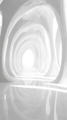 Obraz premium Abstract White Architectural Tunnel 