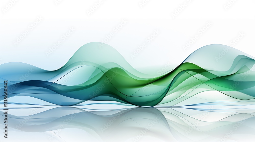 Poster cool abstract background shades of blue and green flowing digital shapes creating a dynamic yet open
