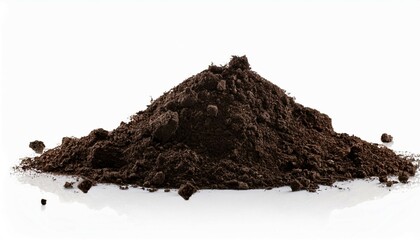 soil dirt pile isolated on white side view