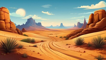 desert backgrounds in cartoon animation design