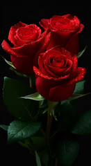 Fototapeta premium Smartphone wallpaper featuring red roses flowers background 