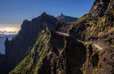 Panoramic view on the famous hike from Pico do Arieiro to Pico Ruivo, Madeira