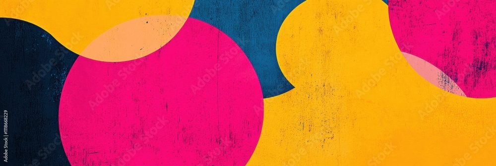 Aufkleber bright colors blend in an abstract retro style, offering a text-friendly mockup perfect for creative