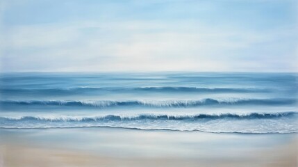 Tranquil morning beach with gentle waves