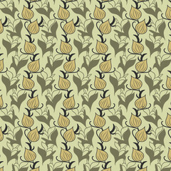 Buds lace seamless vector pattern