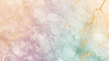 Obraz premium Soft pastel colors blend seamlessly with striking golden veins, creating a captivating backdrop for text, design projects, or presentations. Generative AI