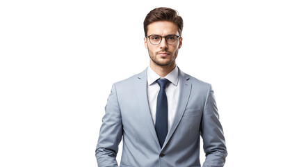 portrait of a businessman Isolated on transparent background 