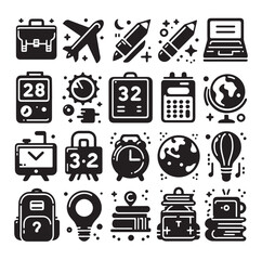 Back to School silhouette vector illustration