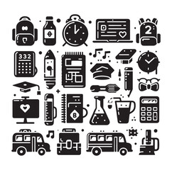 Back to School silhouette vector illustration