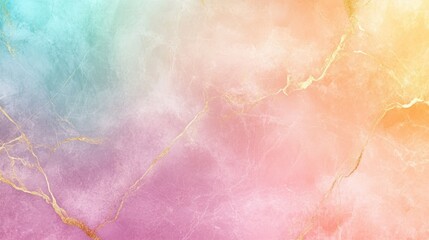 Obraz premium Soft pastel hues blend seamlessly in this abstract marble texture adorned with golden veins, perfect for various design mockups. Generative AI