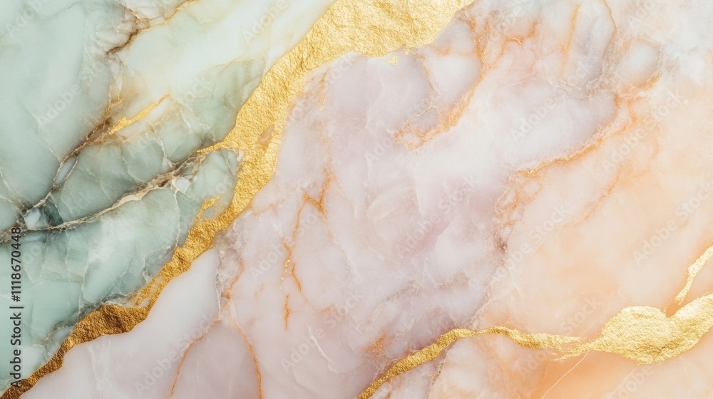 Poster an elegant abstract marble texture showcases soft hues with golden veins, perfect for various design