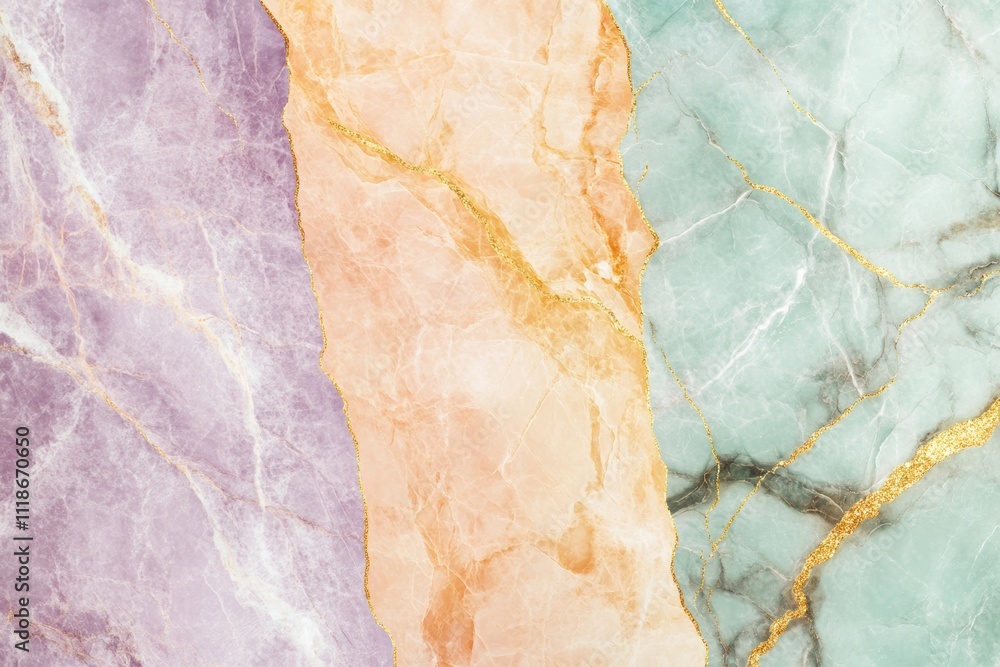 Poster this abstract marble texture features soft pastels and striking golden veins, ideal for elegant mock