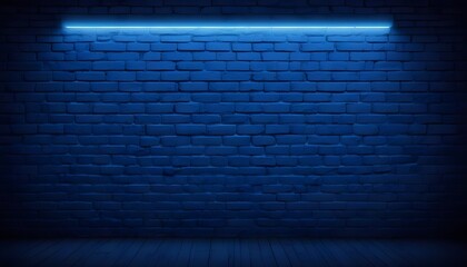 Blue brick wall with a bright blue light source