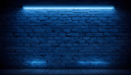 Blue brick wall with a bright blue light source