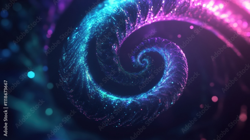 Poster colorful glowing spirals create a captivating abstract design, perfect for adding text or creating a