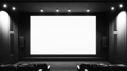 Blank white cinema screen for your movie or video presentation