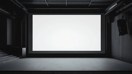 Blank white cinema screen for your movie or video presentation