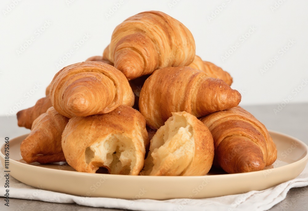 Wall mural croissant on table