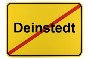 Illustration eines Ortsschildes von Deinstedt in Niedersachsen