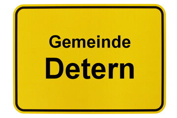 Illustration eines Ortsschildes der Gemeinde Detern in Niedersachsen