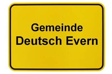 Illustration eines Ortsschildes der Gemeinde Deutsch Evern in Niedersachsen