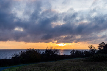 Scenic Sunrise Over Ocean on Vancouver Island in British Columbia