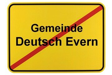 Illustration eines Ortsschildes der Gemeinde Deutsch Evern in Niedersachsen