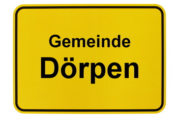 Illustration eines Ortsschildes der Gemeinde Dörpen in Niedersachsen