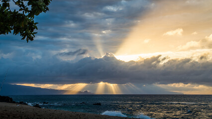 sunset over the sea