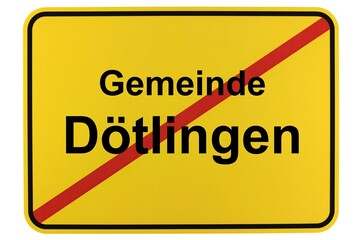 Illustration eines Ortsschildes der Gemeinde Dötlingen in Niedersachsen
