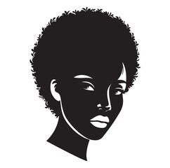 black african woman silhouette vector illustration
