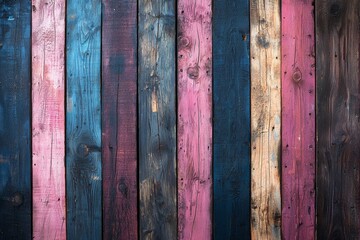 Rustic Multicolored Wooden Plank Background